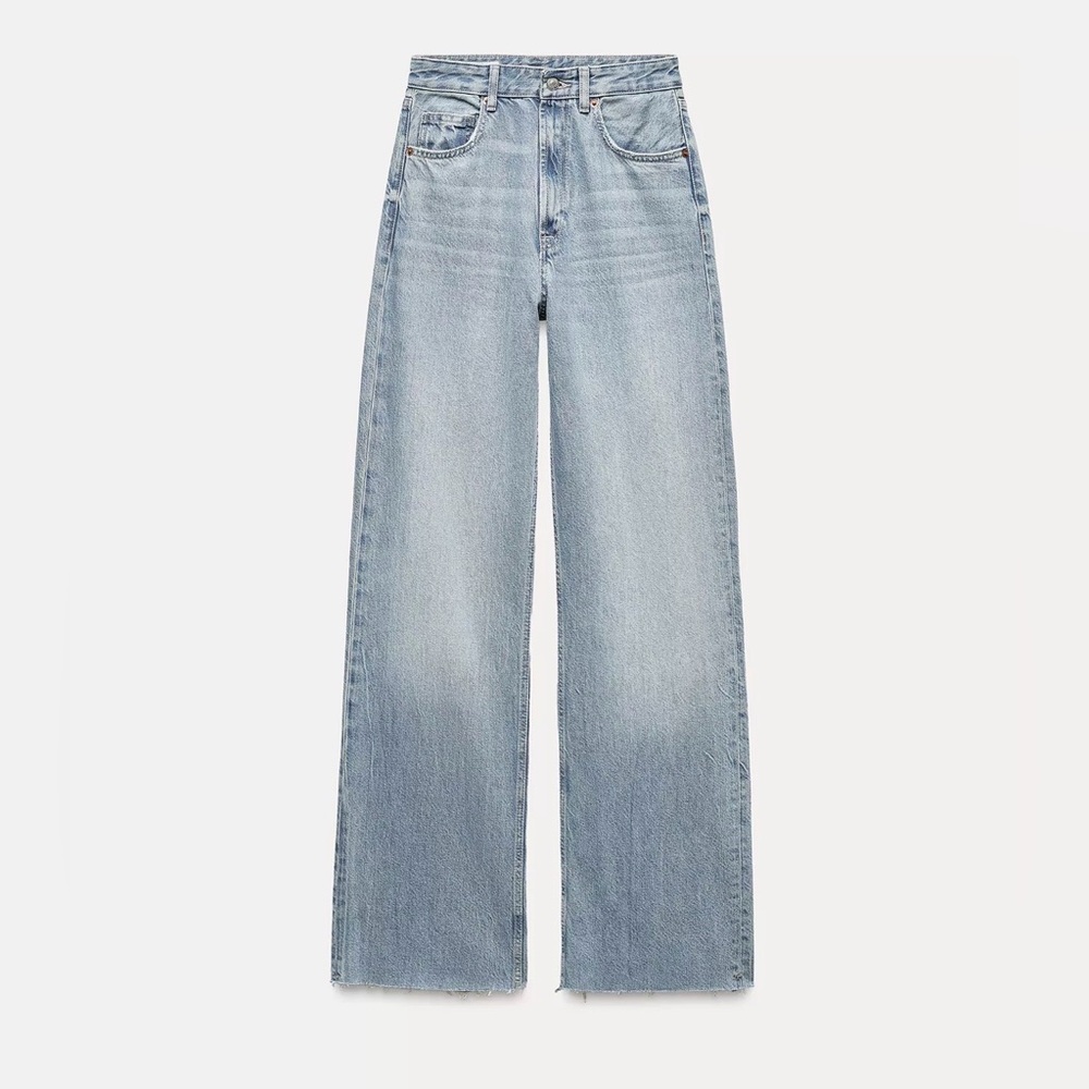 Zara Light Blue Straight Leg Jeans
